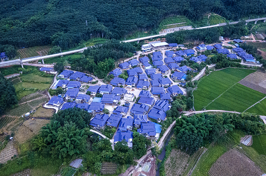 磨憨鎮(zhèn)曼莊村大龍哈小組現(xiàn)代化邊境幸福村新貌。人民網(wǎng)記者 符皓攝